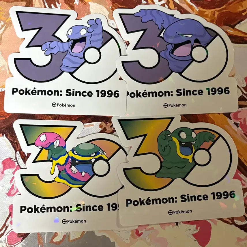 [BUNJANG] Pokemon 30th Anniversary Sticker Set (4 Types) / 질뻐기 질퍽이 포켓몬 30주년 기념 스티커 세트 4종 판매합니다