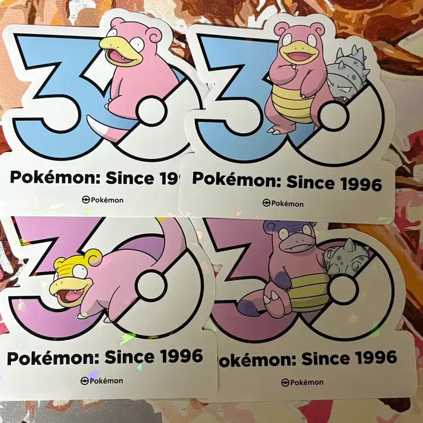 [BUNJANG] Pokemon 30th Anniversary Sticker Set - Slowpoke (4 Types) / 포켓몬 30주년 기념 스티커 세트 야돈 4종