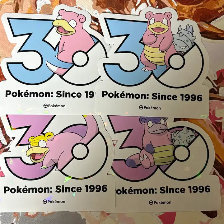 [BUNJANG] Pokemon 30th Anniversary Sticker Set - Slowpoke (4 Types) / 포켓몬 30주년 기념 스티커 세트 야돈 4종