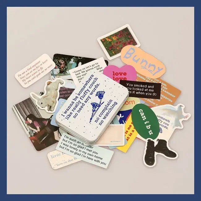 [BUNJANG] Yerin Baek Turn On That Blue Vinyl MD Tin Case Sticker Set / 백예린 굿즈 틴케이스 스티커 턴온댓블루바이닐 MD 양도 판매