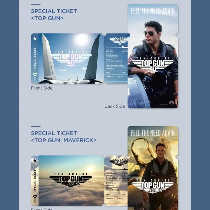 [BUNJANG] Top Gun + Top Gun Maverick Special Ticket Set / 당일발송 2종 일괄) 탑건+탑건 매버릭 스페셜티켓 스티 씨네큐