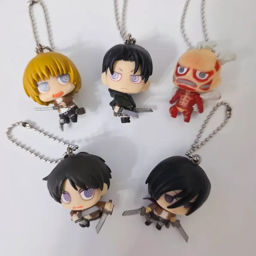 [BUNJANG] Attack on Titan Chimi Character Mascot Gacha Full Set (5 types) / 진격의거인 치미 캐릭터 마스코트 가챠 5종 풀세트