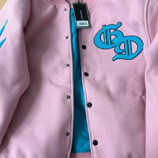 [BUNJANG] G-Dragon Weverse Mensch Varsity Jacket Pink / 지드래곤 위버멘쉬 머천 핑크 바시티