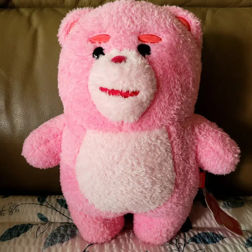 [BUNJANG] Bellygom Pink 30cm Plush + Coin Pouch Set / 벨리곰 뽀글이 핑크 30cm인형+동전지갑 파우치 세트(새상품)