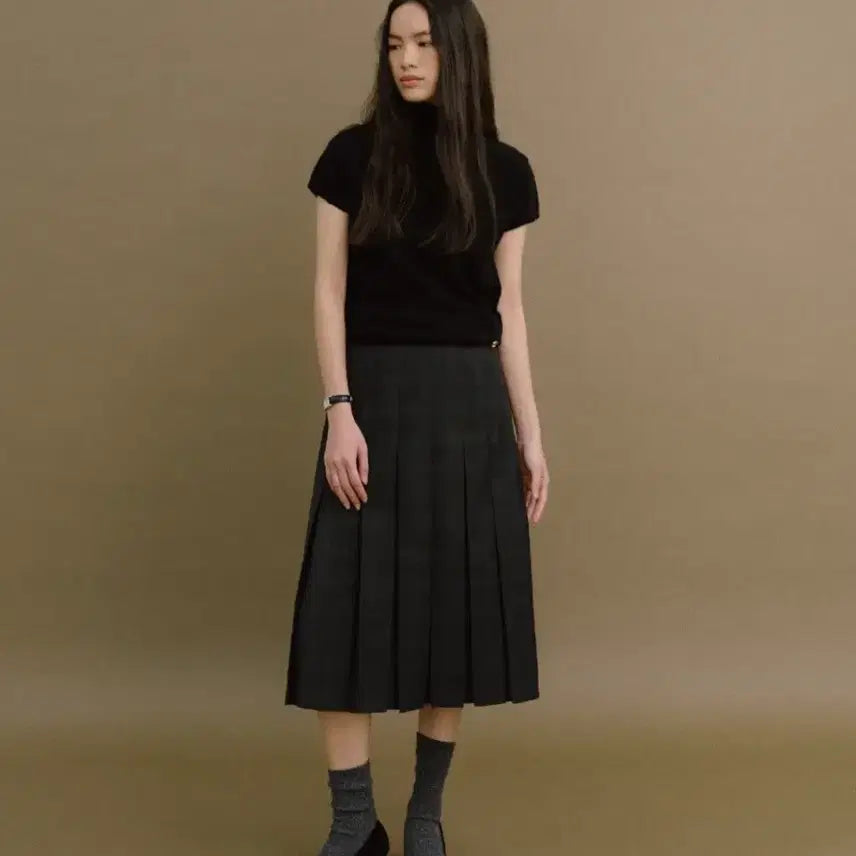 [BUNJANG] Howus Scarlet Pleats Skirt Green / howus 호와스 스칼렛 플리츠 스커트