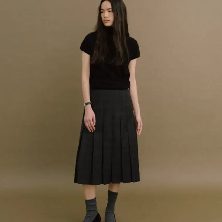 [BUNJANG] Howus Scarlet Pleats Skirt Green / howus 호와스 스칼렛 플리츠 스커트