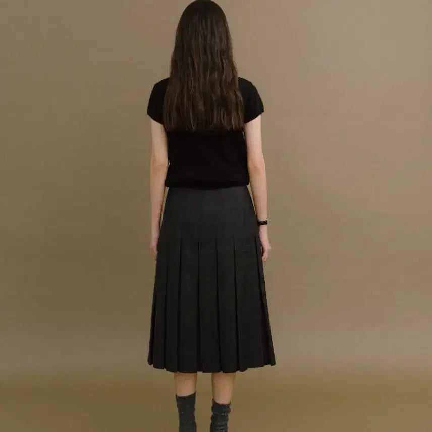 [BUNJANG] Howus Scarlet Pleats Skirt Green / howus 호와스 스칼렛 플리츠 스커트