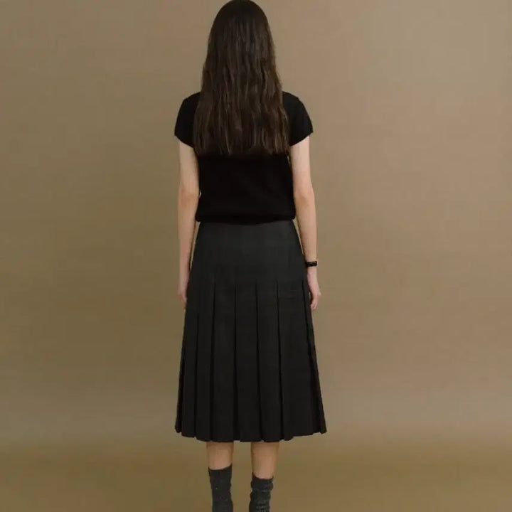 [BUNJANG] Howus Scarlet Pleats Skirt Green / howus 호와스 스칼렛 플리츠 스커트