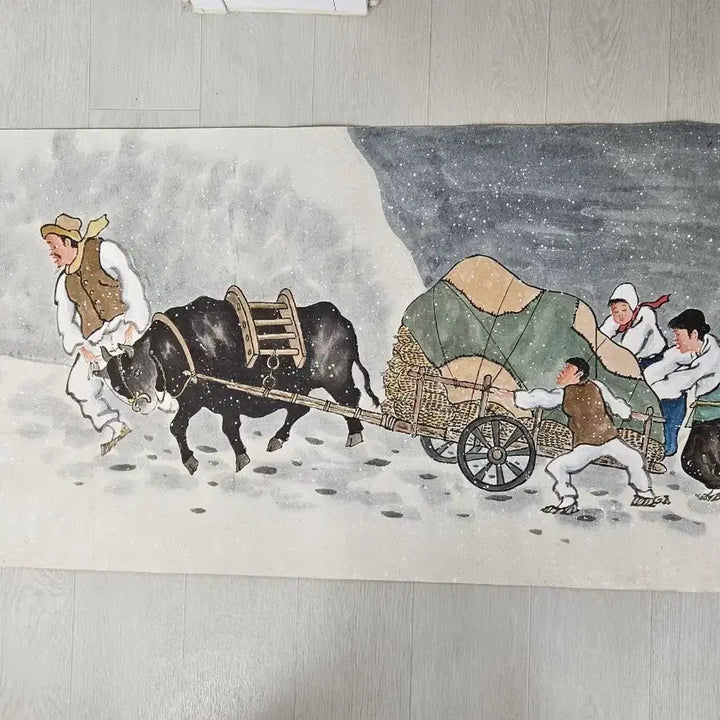 [BUNJANG] Lee Seok-woo Folk Painting Winter Landscape / 한국화가  청초 이석우  민화 풍속화