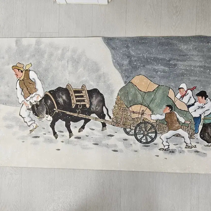 [BUNJANG] Lee Seok-woo Folk Painting Winter Landscape / 한국화가  청초 이석우  민화 풍속화