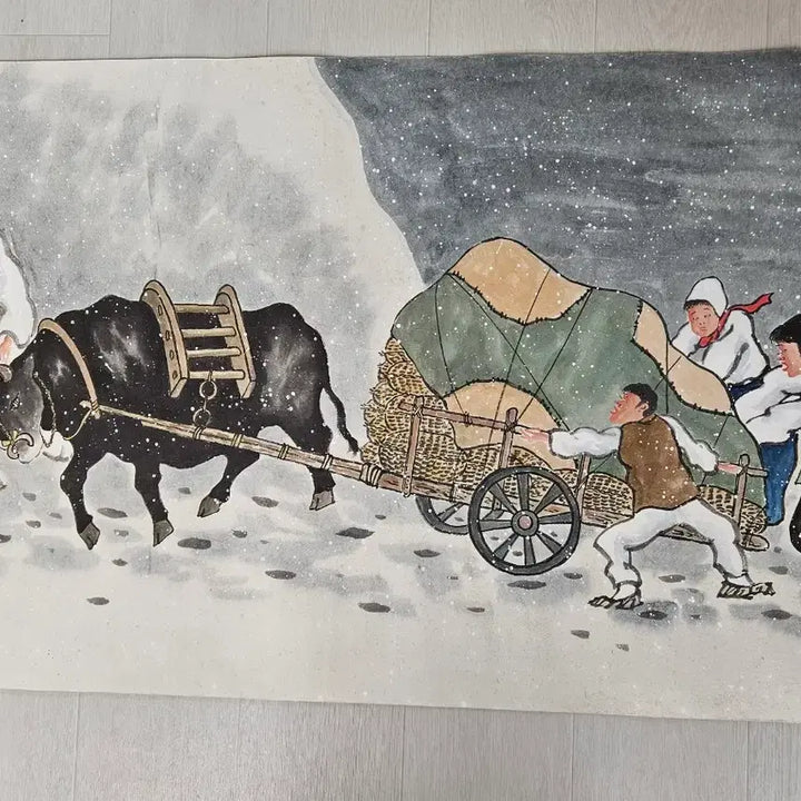 [BUNJANG] Lee Seok-woo Folk Painting Winter Landscape / 한국화가  청초 이석우  민화 풍속화