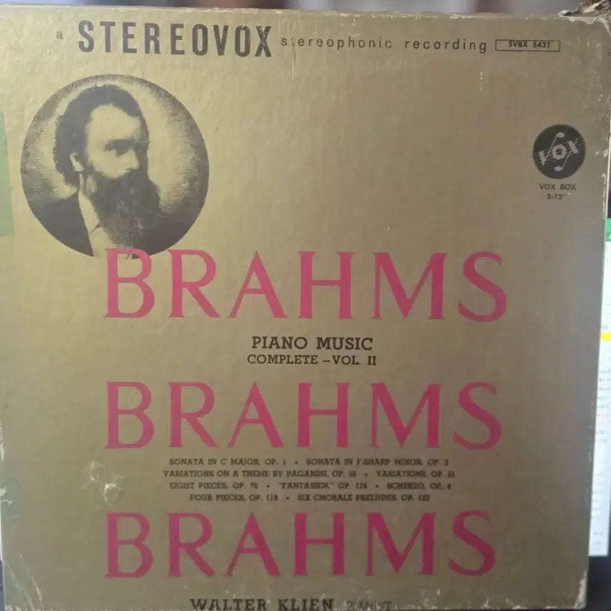 [BUNJANG] Walter Klien Brahms Piano Music Complete Vol. II 3LP Box Set / 발터클린 연주_브람스 피아노 독주곡_3LP BOX US