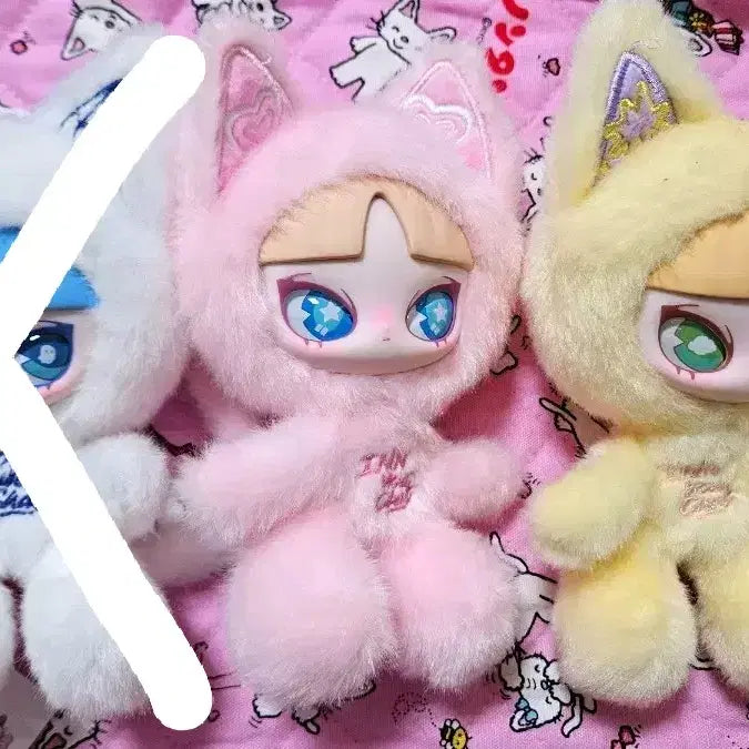 [BUNJANG] Babyslee 3-Piece Pink Cat Set / 타임세일 베이비쓰리 이니스 핑크고양이 2마리 세트 일괄