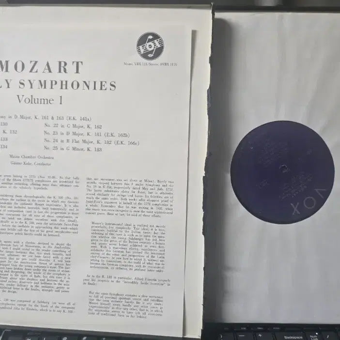 [BUNJANG] Günter Kehr Mozart Early Symphonies Vol. 1 3LP Box Set / 귄터 케어 지휘_모차르트 초기 교향곡_3LP BOX US