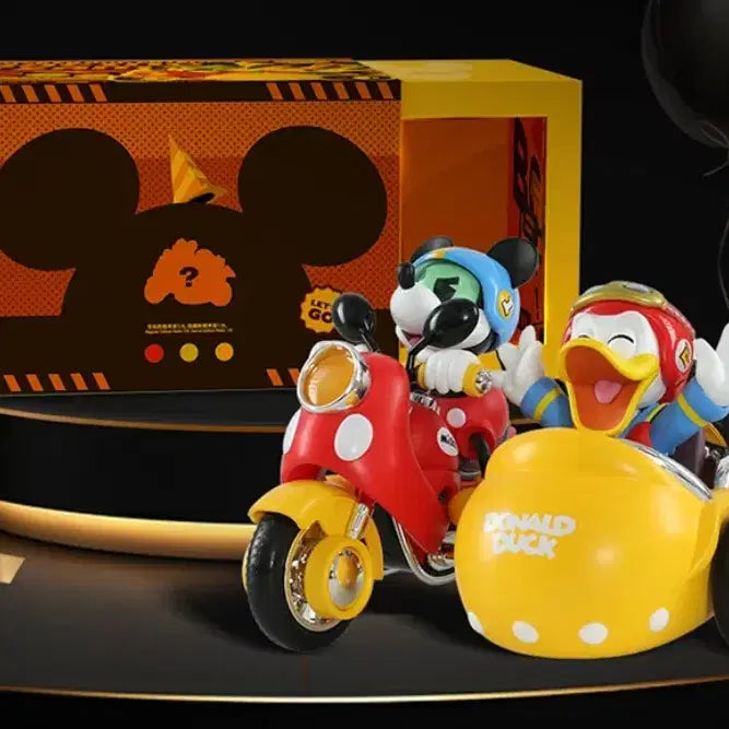 [BUNJANG] 52toys Disney Mickey Mouse &amp; Donald Duck Racing Team Motorcycle Figure Set / 52toys 정품 피규어 디즈니 미키마우스 도널드 오토바이 레이싱팀