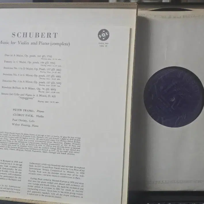 [BUNJANG] Schubert Complete Works for Violin and Piano 3LP Box Set / 슈베르트 피아노와 바이올린 협주곡_3LP BOX US