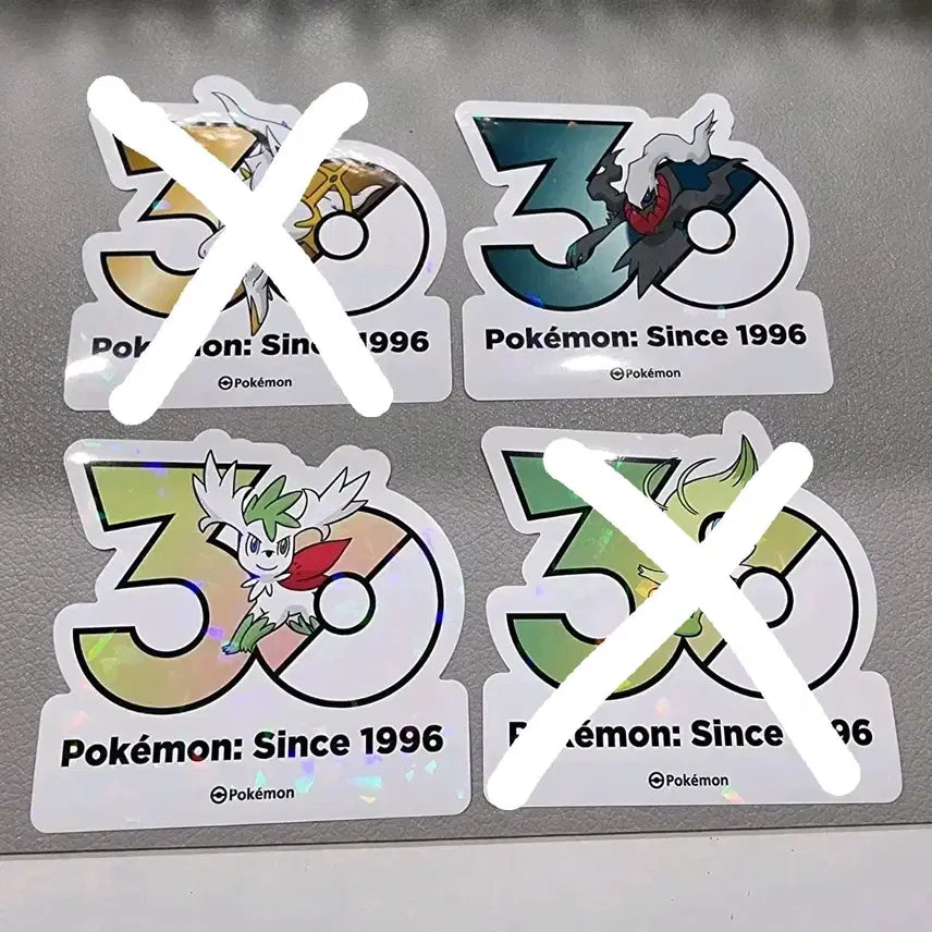 [BUNJANG] Pokemon 30th Anniversary Stickers Darkrai, Shaymin, Celebi / 포켓몬 30주년 스티커 다크라이 쉐이미