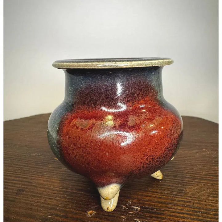[BUNJANG] Chinese Celadon Jun Ware Tripod Censer / 중국 도자기 - 송. 금 시기 균요 천남유 자홍반 삼족 향로