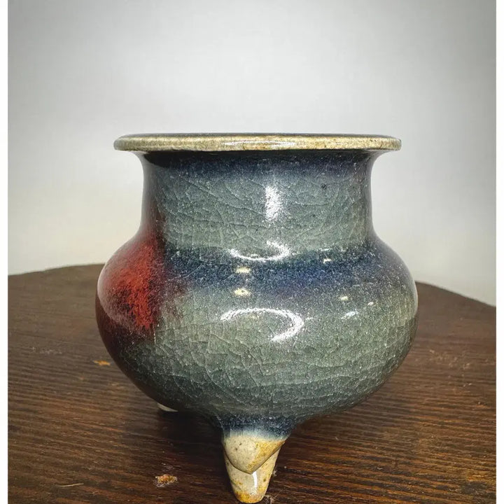 [BUNJANG] Chinese Celadon Jun Ware Tripod Censer / 중국 도자기 - 송. 금 시기 균요 천남유 자홍반 삼족 향로
