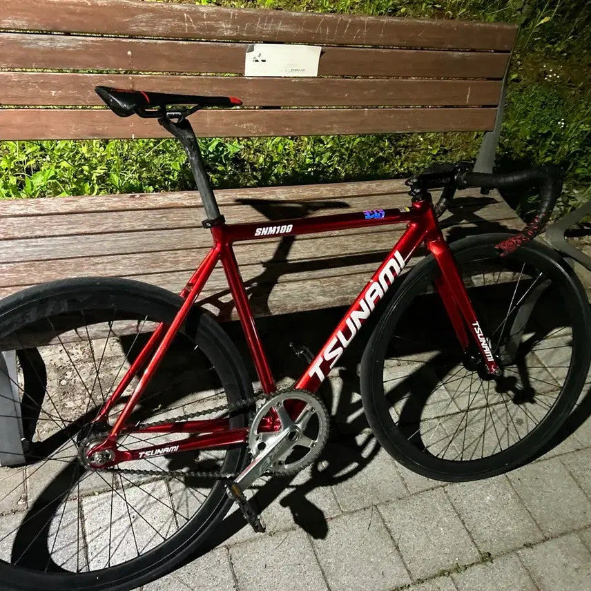 [BUNJANG] Tsunami Red Wine Aluminum Frame Bicycle Parts Bundle / 쓰나미 (레드와인) 판/대