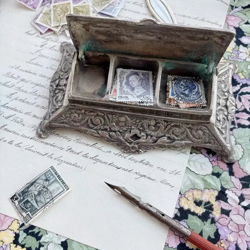 [BUNJANG] Antique Rococo Bronze Stamp Box / 앤틱 로코코 브론즈 스탬프박스