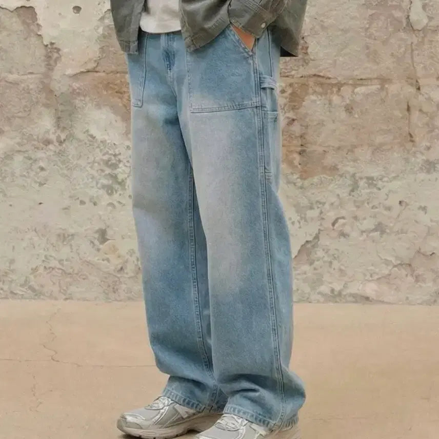 [BUNJANG] Wide Denim Pants - Light Blue / (새상품)와이드 데님 팬츠_라이트블루