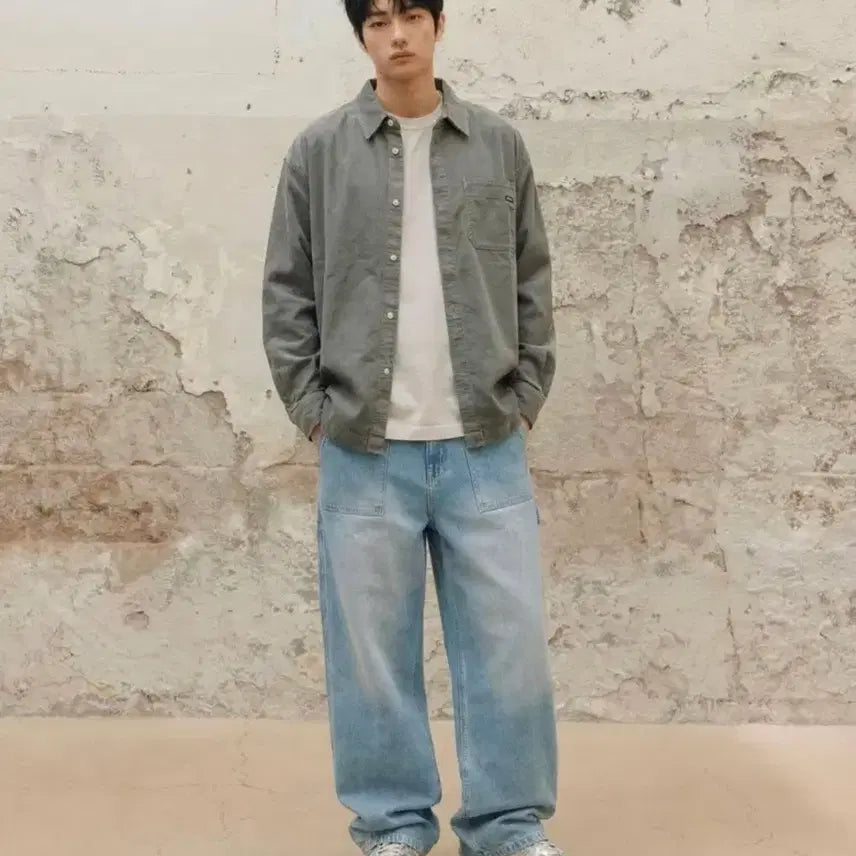 [BUNJANG] Wide Denim Pants - Light Blue / (새상품)와이드 데님 팬츠_라이트블루