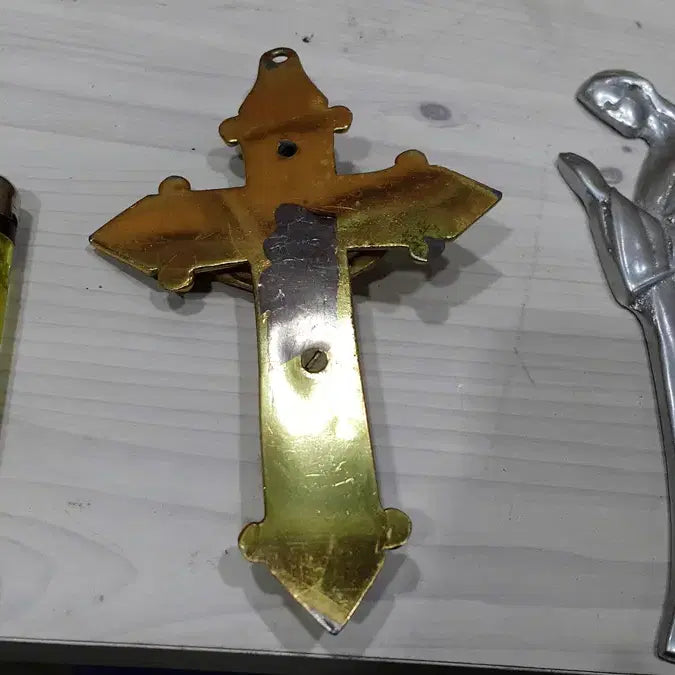 [BUNJANG] Vintage American Christian Cross and Madonna Statue / 미국 십자가와 마리아상