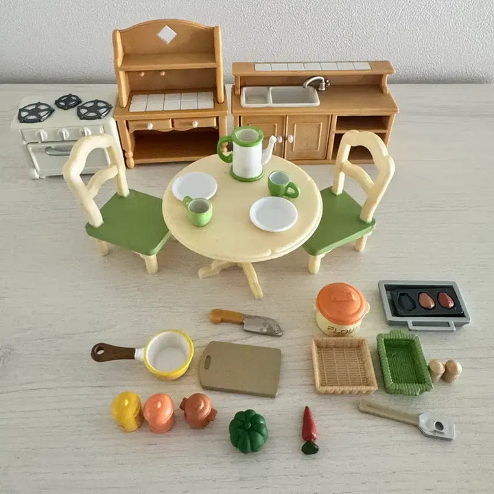 [BUNJANG] Sylvanian Families Kitchen Set / 단종)올드)실바니안 주방세트 키친세트 싱크대 식탁