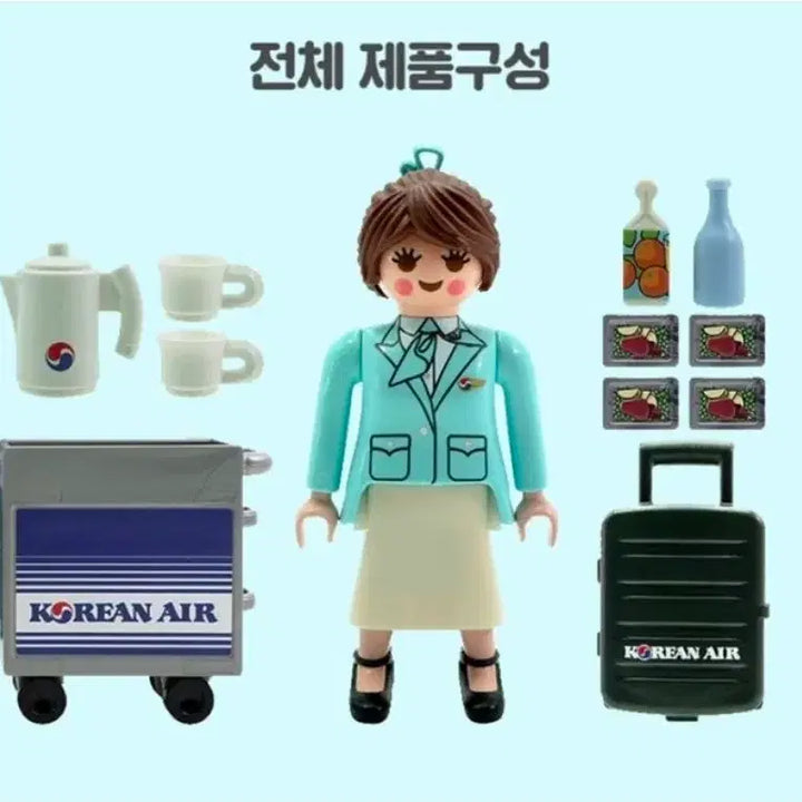 [BUNJANG] Korean Air Playmobil 3 Types Bundle (Flight Attendant, Pilot, Mechanic) / 대한항공 플레이모빌 3종 일괄(승무원,운항사,정비사)