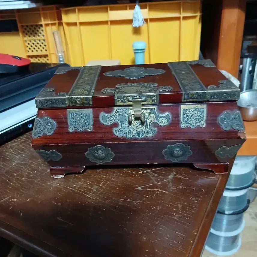 [BUNJANG] Antique Wooden Jewelry Box Chest / 고가구 반닫이 나무 보석함 엔틱함