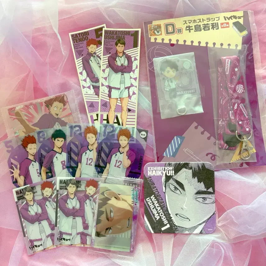 [BUNJANG] Haikyuu Shiratorizawa Bundle Set (Kuji Smartphone Strap, Cards, etc.) / 하이큐 시라토리자와 굿즈 일괄 (쿠지 스마트폰스트랩, 카드 등)