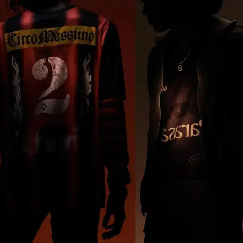 [BUNJANG] Travis Scott Italy Soccer Jersey Black Red 2XL / [2XL] 트래비스 스캇 이탈리아 사커 저지 블랙 레드