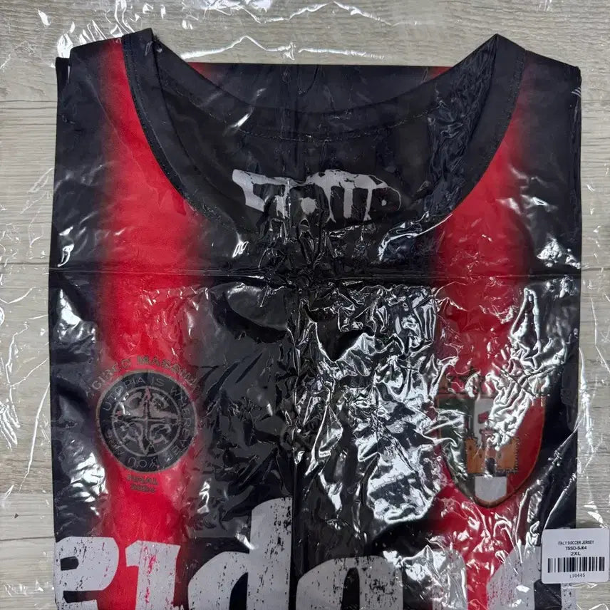 [BUNJANG] Travis Scott Italy Soccer Jersey Black Red 2XL / [2XL] 트래비스 스캇 이탈리아 사커 저지 블랙 레드