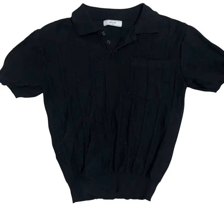 [BUNJANG] Black Short Sleeve Knit Top / 반팔 니트