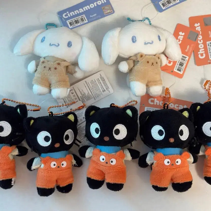 [BUNJANG] Sanrio Chococat Cinnamoroll Plush Keychain / 산리오 초코캣 시니몬롤 인형 키링
