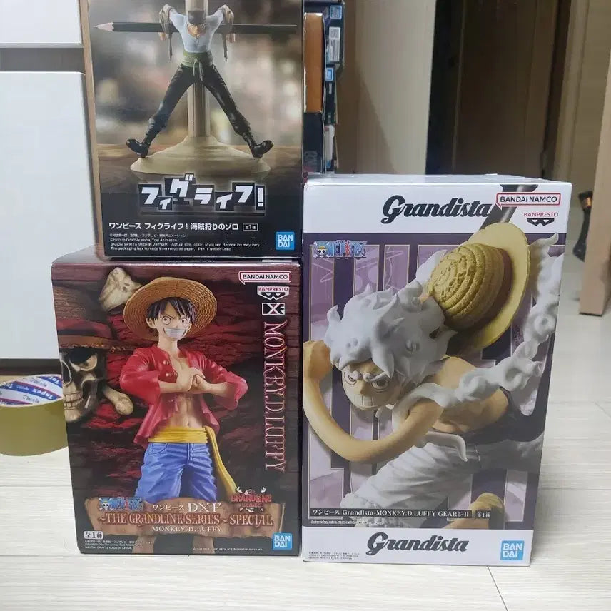 [BUNJANG] Bandai One Piece Figures (Zoro, Luffy, Luffy Gear 5) - Opened Bundle Set / 반다이 원피스 피규어( 조로, 루피,루피 기어5)개봉품 일괄