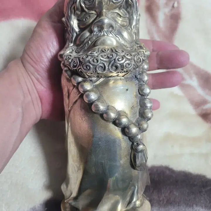 [BUNJANG] White Brass Daruma Statue (approx. 2.8kg) / 백동 달마상 약 2.8kg