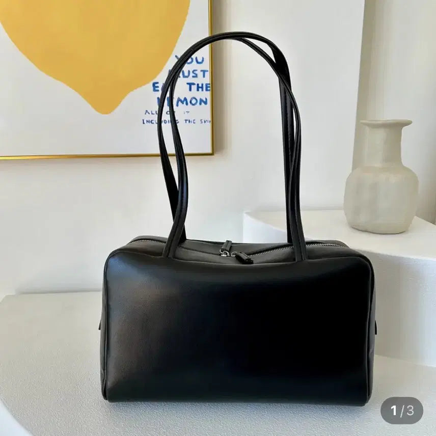 [BUNJANG] Real Lambskin Leather Square Bowling Bag - Ivory / 리얼 양가죽 스퀘어 볼링백 아이보리 (고퀄 새상품)