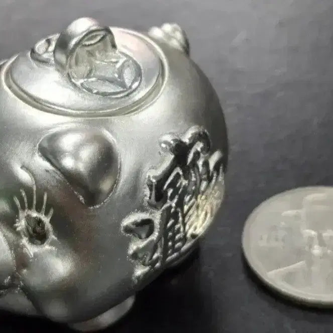 [BUNJANG] 999.9% Pure Silver Lucky Pig Coin Bank Ornament (20.2g) / 2달러 열장 &amp; 복 돼지 20.2g 실버 999.9%
