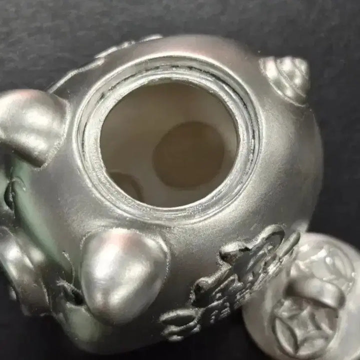 [BUNJANG] 999.9% Pure Silver Lucky Pig Coin Bank Ornament (20.2g) / 2달러 열장 &amp; 복 돼지 20.2g 실버 999.9%