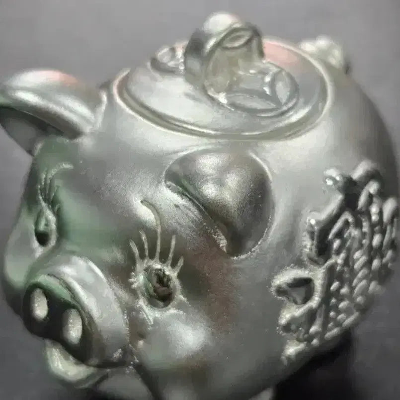 [BUNJANG] 999.9% Pure Silver Lucky Pig Coin Bank Ornament (20.2g) / 2달러 열장 &amp; 복 돼지 20.2g 실버 999.9%