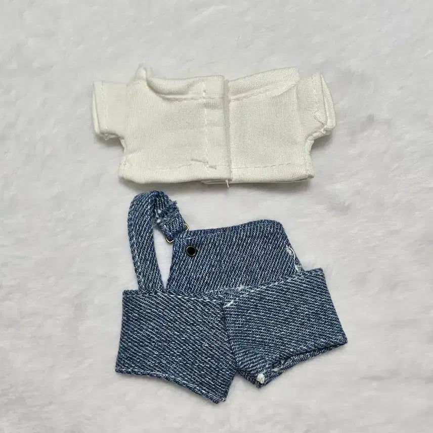 [BUNJANG] 10cm Doll Clothing Blue Overalls Set / 10cm 솜인형옷 청멜빵바지 세트