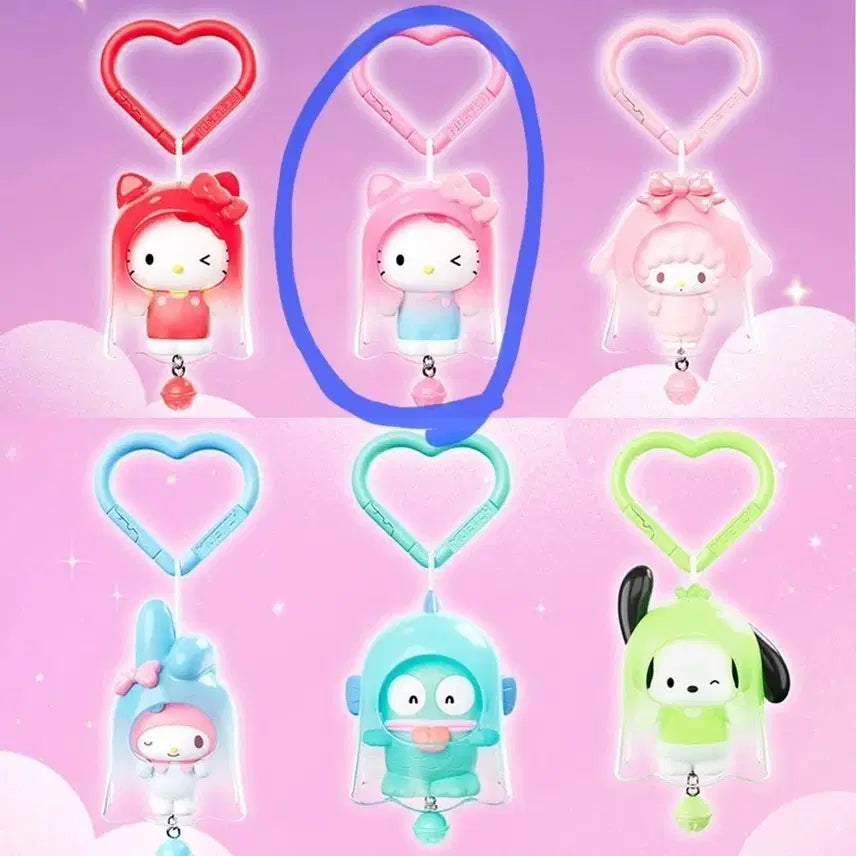 [BUNJANG] Sanrio Ghostvle Kitty Ghost Figure Keychain / 산리오 고스트벨 피규어 키링 키티 핑크
