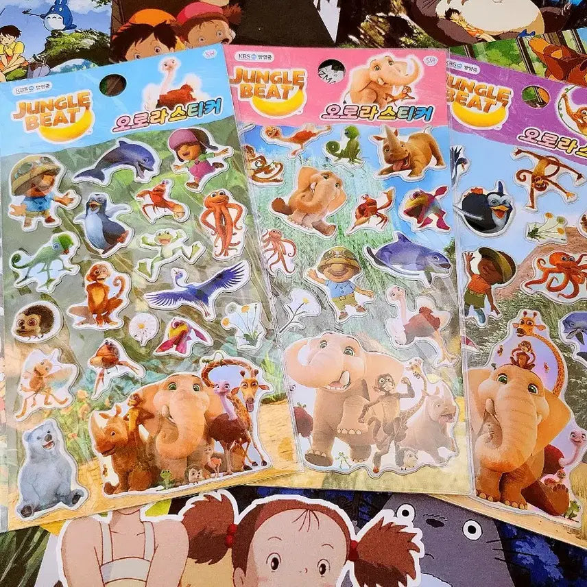 [BUNJANG] Jungle Beat Aurora Sticker 3 Type Set Bundle / 정글비트 오로라 스티커 3종 세트 일괄