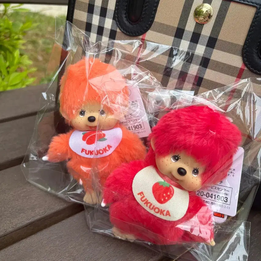 [BUNJANG] Authentic Monchhichi Fukuoka Regional Limited Edition (Strawberry, Mentaiko) / [정품]몬치치 후쿠오카 지역한정(딸기,명란)