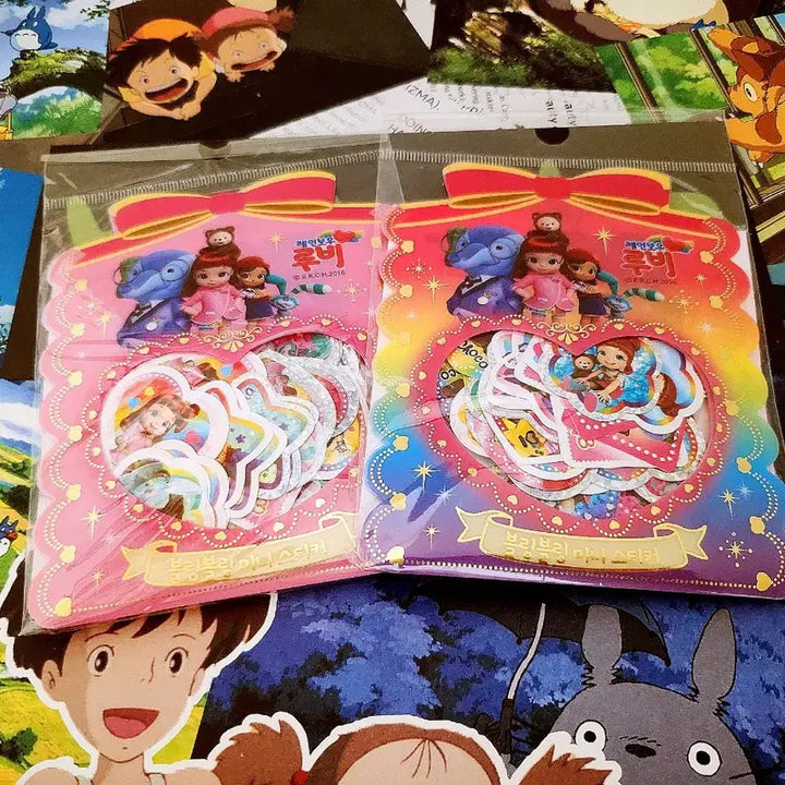 [BUNJANG] Rainbow Ruby Bling Bling Sticker Set (2 Types) Bundle / 고전문구) 레인보우 루비 블링블링 스티커 2종 세트 일괄