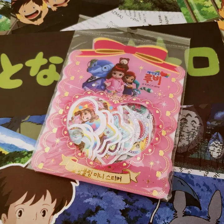 [BUNJANG] Rainbow Ruby Bling Bling Sticker Set (2 Types) Bundle / 고전문구) 레인보우 루비 블링블링 스티커 2종 세트 일괄