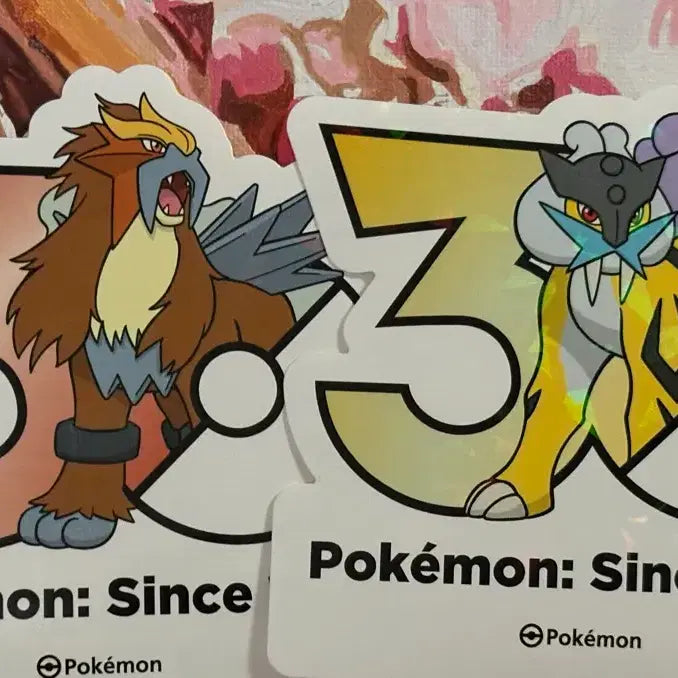 [BUNJANG] Pokemon 30th Anniversary Sticker Set - Entei &amp; Raikou / 포켓몬스터 포켓몬 30주년 기념 스티커 팝업 엔테이 라이코 양도