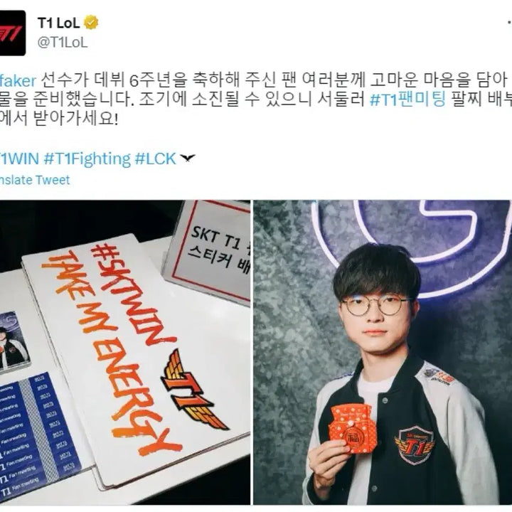 [BUNJANG] T1 Faker 6th Anniversary Subsidary Battery (Defective) / 티원 T1 페이커 6주년 역조공 보조배터리(고장)